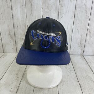 Indianapolis Colts Hat Adjustable Black Leather Vintage Pro Elite NFL Football